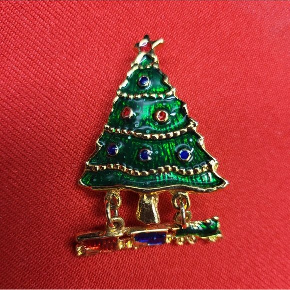 Christmas Pins/ Brooch Set of 2 Christmas Bells & Tree Pins - Picture 5 of 9